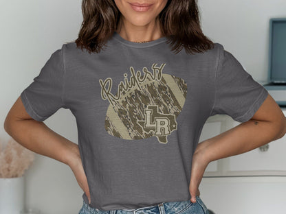 Jen Peete Designs Clothing T-shirts Lumberton Raiders Camouflage Football Graphic T-Shirt
