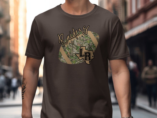 Jen Peete Designs Clothing T-shirts Lumberton Raiders Camouflage Football Graphic T-Shirt