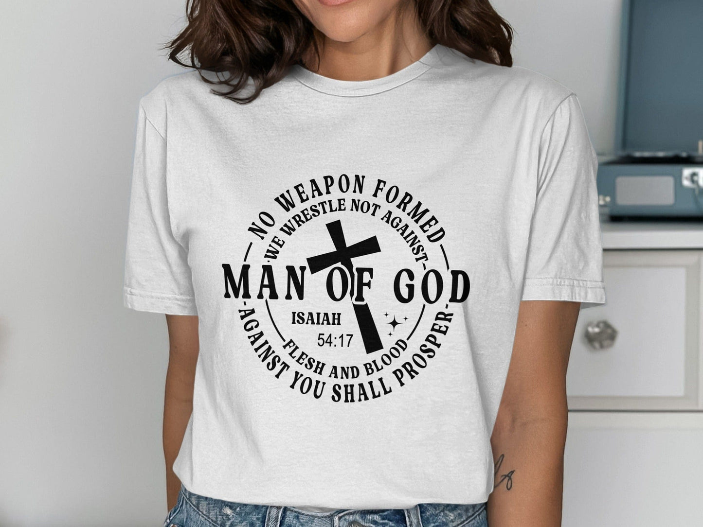 Jen Peete Designs Clothing T-shirts Man Of God Statement T-Shirts