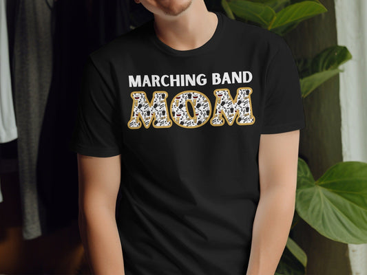 Jen Peete Designs Clothing T-shirts Marching Band Mom with Musical Instruments T-Shirts