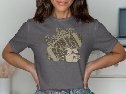 Jen Peete Designs Clothing T-shirts Nederland Bulldogs Camouflage Football Graphic T-Shirt