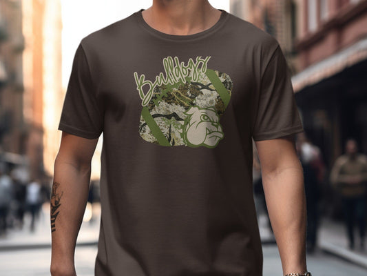 Jen Peete Designs Clothing T-shirts Nederland Bulldogs Camouflage Football Graphic T-Shirt