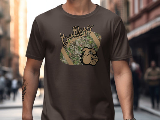 Jen Peete Designs Clothing T-shirts Nederland Bulldogs Camouflage Football Graphic T-Shirt