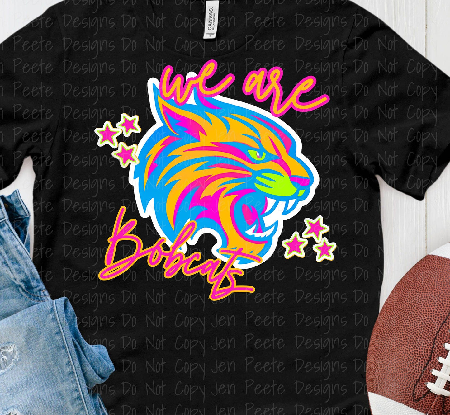 Jen Peete Designs Clothing T-shirts Neon School Mascot | Bobcats | Tees, Hoodies, Sweatshirts
