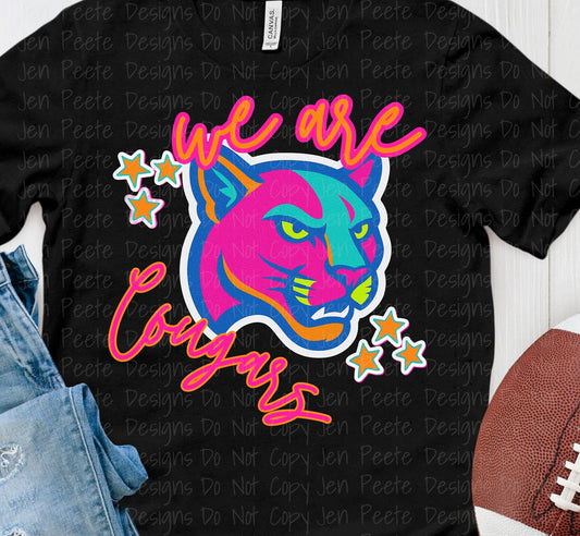 Jen Peete Designs Clothing T-shirts Neon School Mascot |Cougars | Tees, Hoodies, Sweatshirts