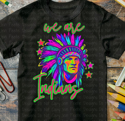 Jen Peete Designs Clothing T-shirts Neon School Mascot | Indians | Tees, Hoodies, Sweatshirts