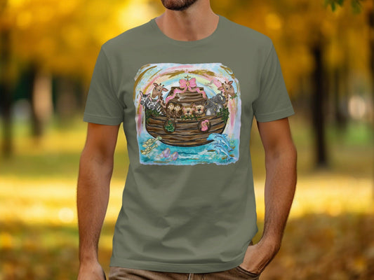 Jen Peete Designs Clothing T-shirts Noah's Ark with Animals Graphic T-Shirts