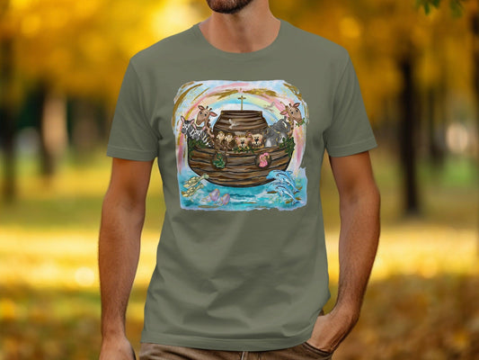 Jen Peete Designs Clothing T-shirts Noahs Ark Animals on The Sea Graphic T-Shirts