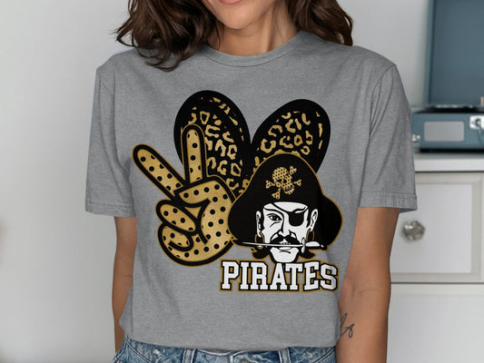 Jen Peete Designs Clothing T-shirts Peace, Love Pirates Spirit Shirt
