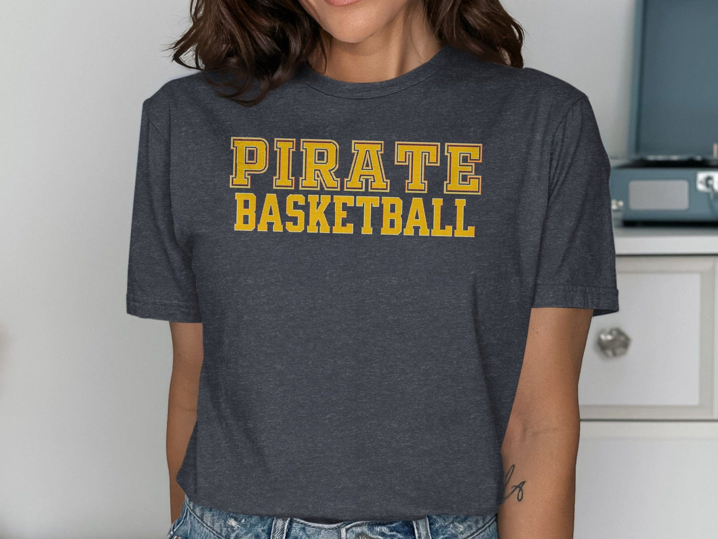 Jen Peete Designs Clothing T-shirts Pirate Basketball Graphic T-Shirt