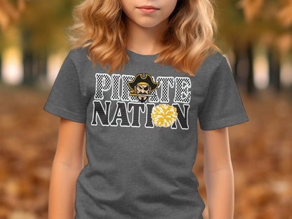 Jen Peete Designs Clothing T-shirts Pirate Nation Cheer Graphic T-Shirt