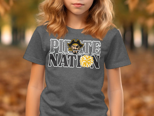 Jen Peete Designs Clothing T-shirts Pirate Nation Cheer Graphic T-Shirt