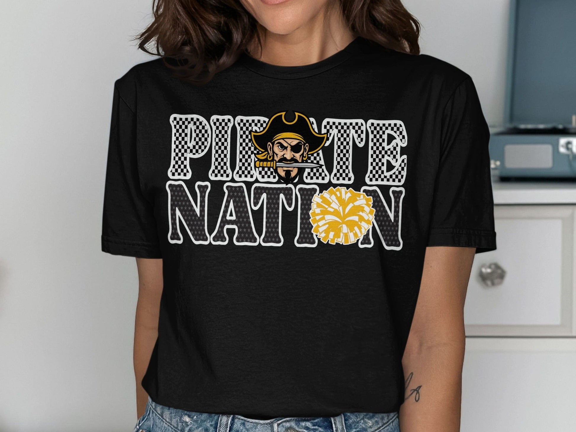 Jen Peete Designs Clothing T-shirts Pirate Nation Cheer Graphic T-Shirt