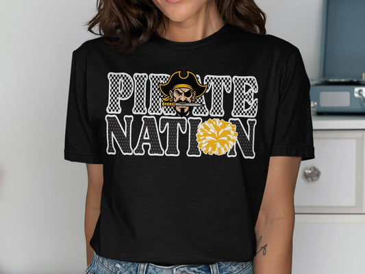 Jen Peete Designs Clothing T-shirts Pirate Nation Cheer Graphic T-Shirt