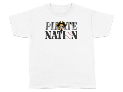 Jen Peete Designs Clothing T-shirts Pirate Nation with Baseball Graphic T-Shirt