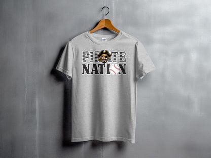 Jen Peete Designs Clothing T-shirts Pirate Nation with Baseball Graphic T-Shirt