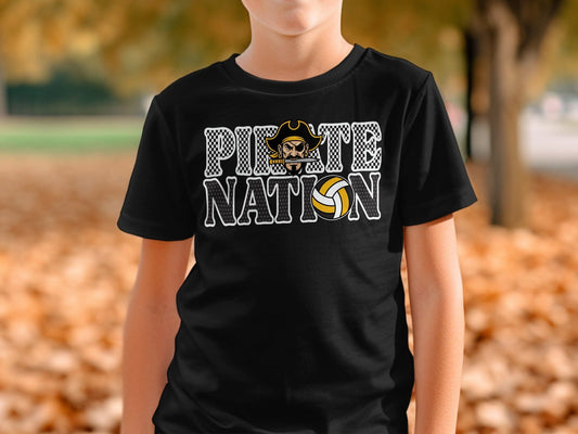 Jen Peete Designs Clothing T-shirts Pirate Nation with Volleyball Graphic T-Shirt