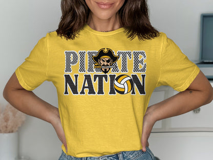 Jen Peete Designs Clothing T-shirts Pirate Nation with Volleyball Graphic T-Shirt