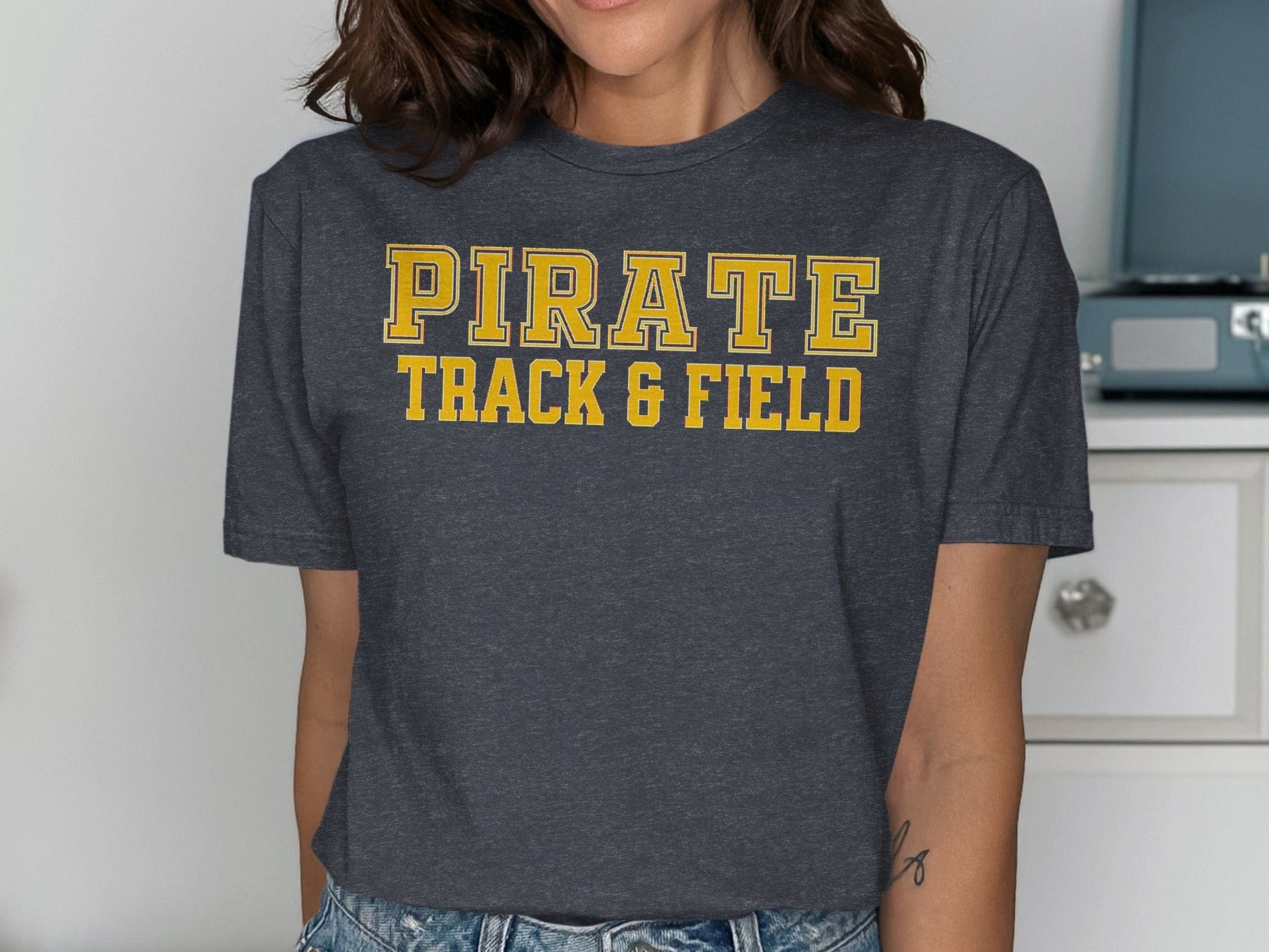 Jen Peete Designs Clothing T-shirts Pirate Track & Field Text T-Shirt