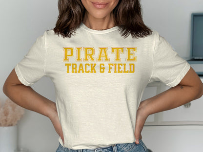 Jen Peete Designs Clothing T-shirts Pirate Track & Field Text T-Shirt