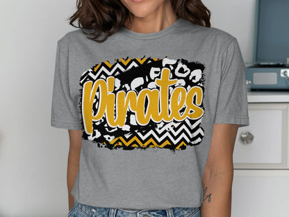 Jen Peete Designs Clothing T-shirts Pirates Black And Gold T-Shirt