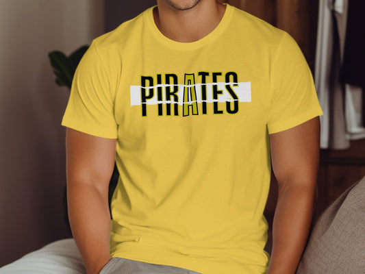 Jen Peete Designs Clothing T-shirts Pirates Distressed Text Graphic T-Shirt