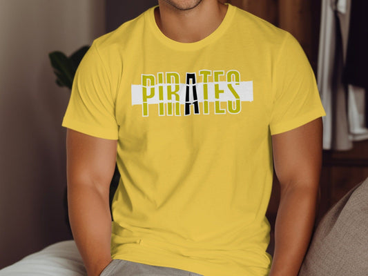 Jen Peete Designs Clothing T-shirts Pirates Distressed Text Graphic T-Shirt