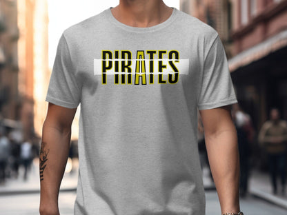 Jen Peete Designs Clothing T-shirts Pirates Distressed Text Graphic T-Shirt