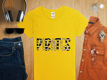 Jen Peete Designs Clothing T-shirts Pirates With Striped And Dotted Details T-Shirt