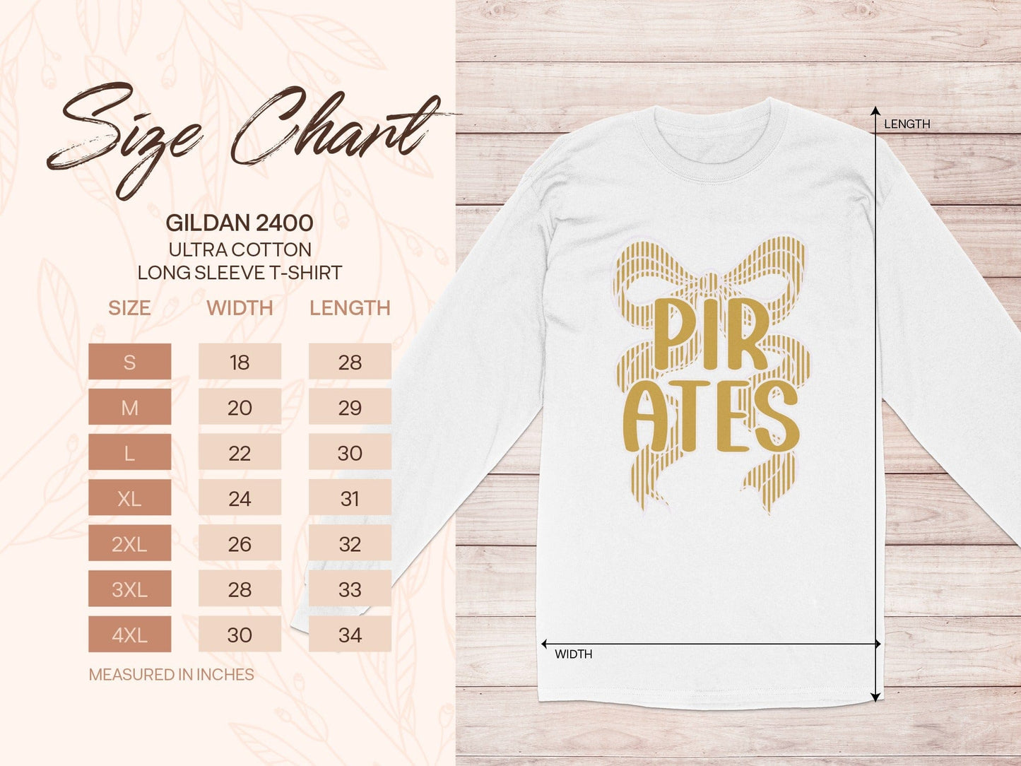 Jen Peete Designs Clothing T-shirts Seersucker Bow "Pirates" Mascot Graphic – Gold and White Striped Design