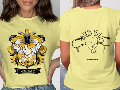 Jen Peete Designs Clothing T-shirts Sollevare Logo with Phoenix Crest Themed T-Shirts