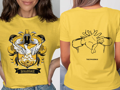 Jen Peete Designs Clothing T-shirts Sollevare Logo with Phoenix Crest Themed T-Shirts