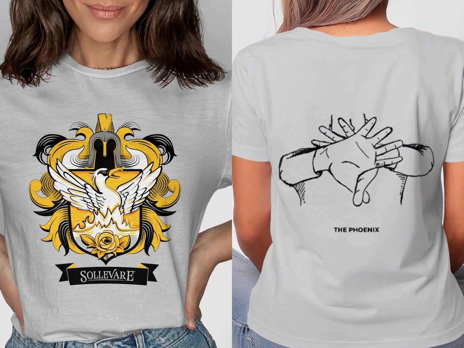 Jen Peete Designs Clothing T-shirts Sollevare Logo with Phoenix Crest Themed T-Shirts