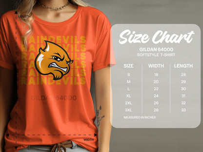 Jen Peete Designs Clothing T-shirts Stacked Raindevils with Mascot Spirit Shirt