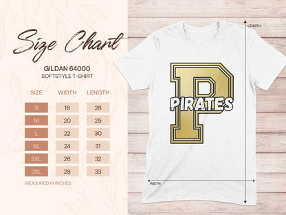 Jen Peete Designs Clothing T-shirts Varsity Pirate Mascot Spirit Shirt
