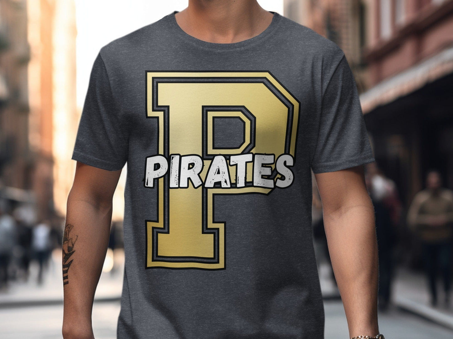 Jen Peete Designs Clothing T-shirts Varsity Pirate Mascot Spirit Shirt