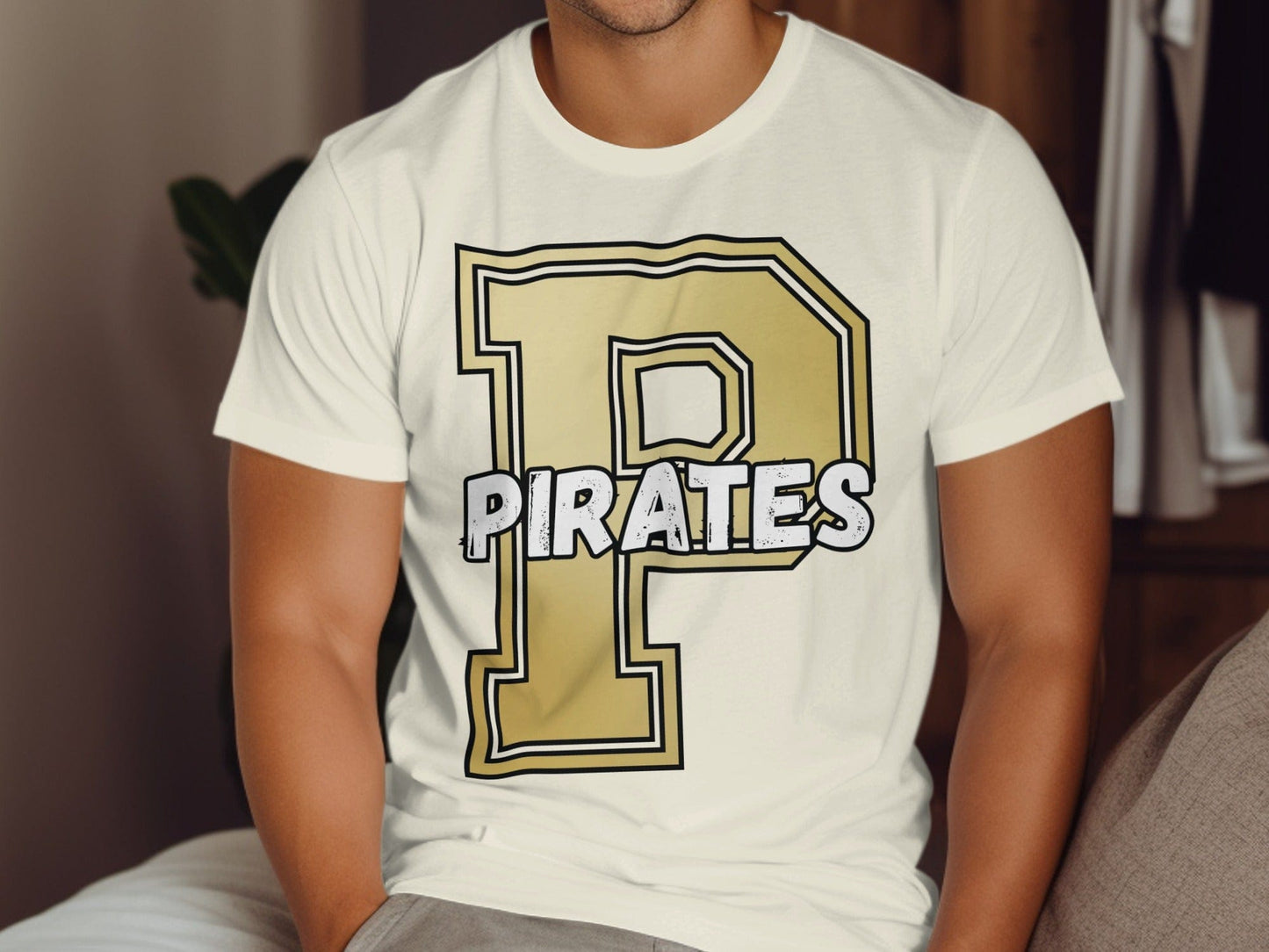 Jen Peete Designs Clothing T-shirts Varsity Pirate Mascot Spirit Shirt