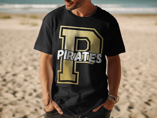 Jen Peete Designs Clothing T-shirts Varsity Pirate Mascot Spirit Shirt