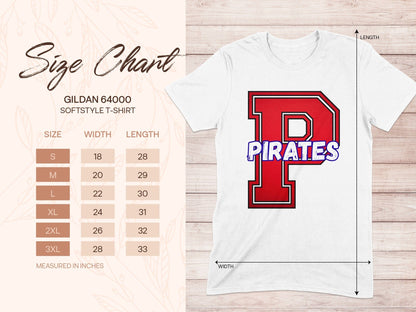 Jen Peete Designs Clothing T-shirts Varsity Pirate Mascot Spirit T-Shirt