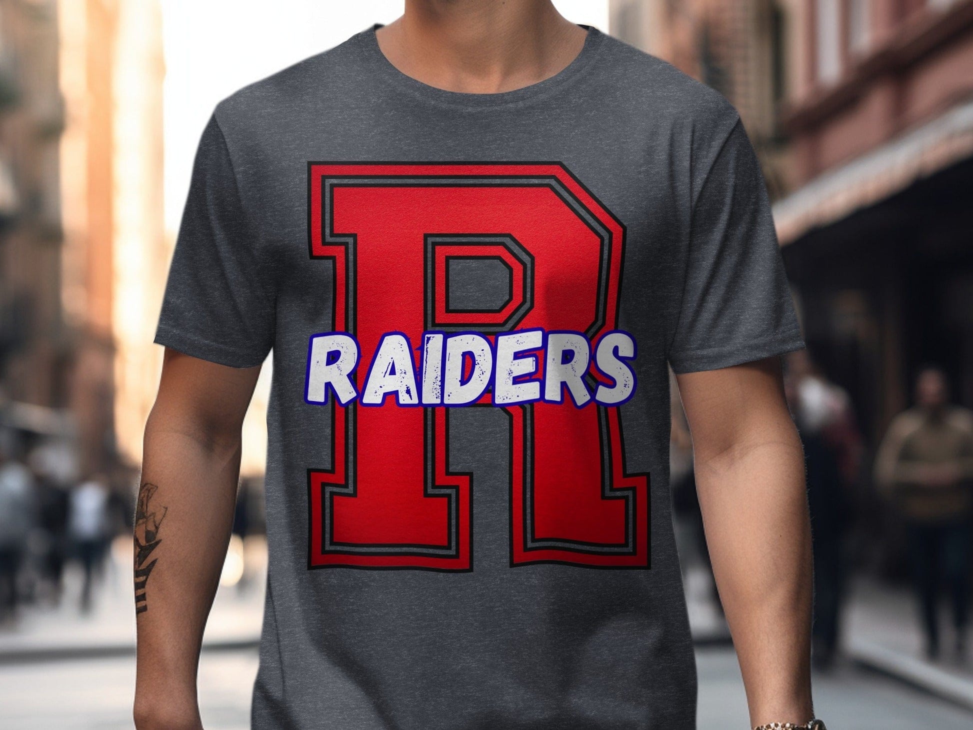 Jen Peete Designs Clothing T-shirts Varsity Raiders Mascot Spirit Shirt