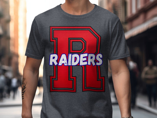 Jen Peete Designs Clothing T-shirts Varsity Raiders Mascot Spirit Shirt