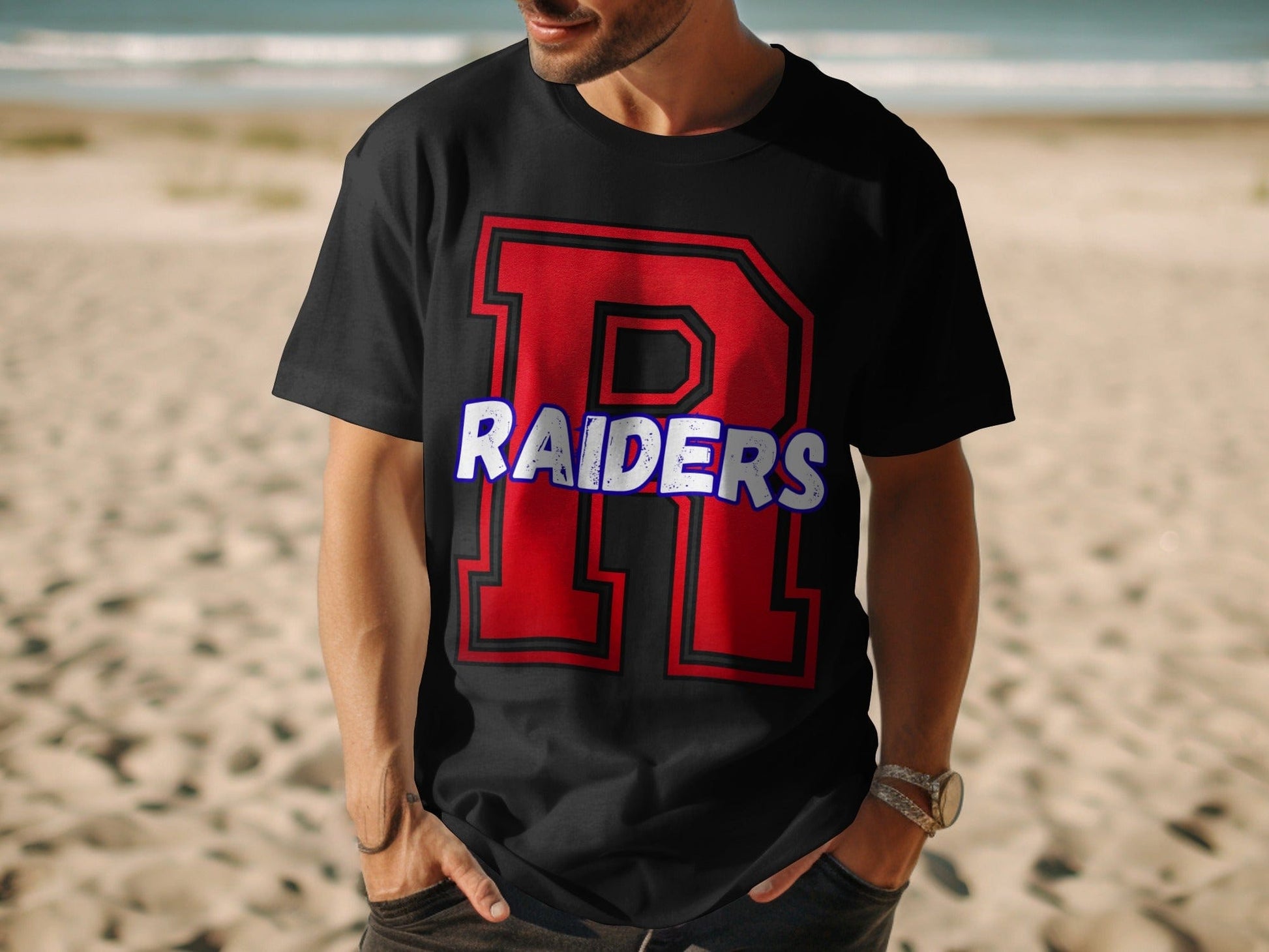 Jen Peete Designs Clothing T-shirts Varsity Raiders Mascot Spirit Shirt