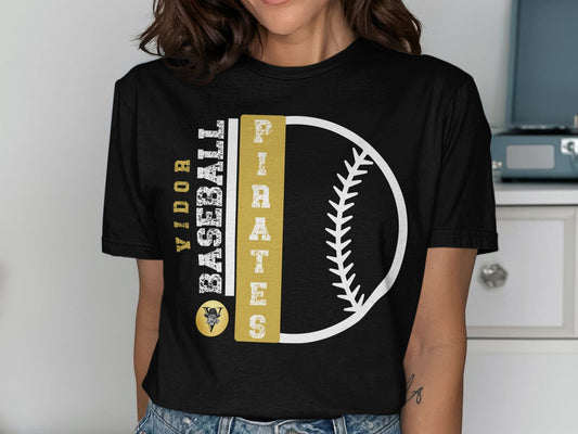Jen Peete Designs Clothing T-shirts Vidor Pirates Baseball School Spirit t-Shirt