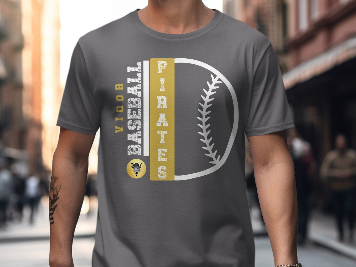 Jen Peete Designs Clothing T-shirts Vidor Pirates Baseball School Spirit t-Shirt