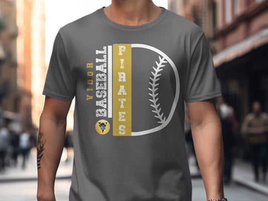 Jen Peete Designs Clothing T-shirts Vidor Pirates Baseball School Spirit t-Shirt