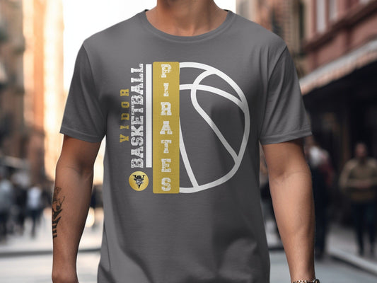 Jen Peete Designs Clothing T-shirts Vidor Pirates Basketball School Spirit t-Shirt
