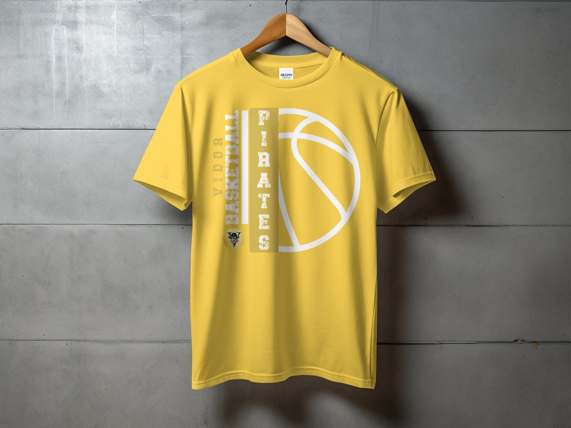 Jen Peete Designs Clothing T-shirts Vidor Pirates Basketball School Spirit t-Shirt