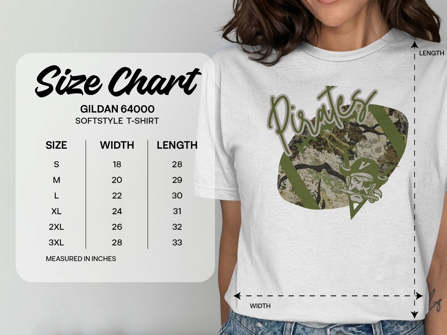 Jen Peete Designs Clothing T-shirts Vidor Pirates Camouflage Football Graphic T-Shirt