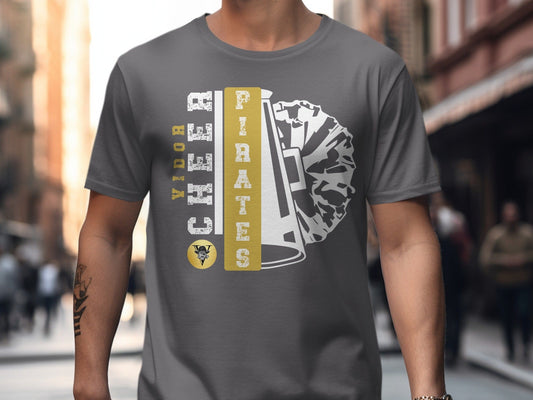 Jen Peete Designs Clothing T-shirts Vidor Pirates Cheer School Spirit t-Shirt