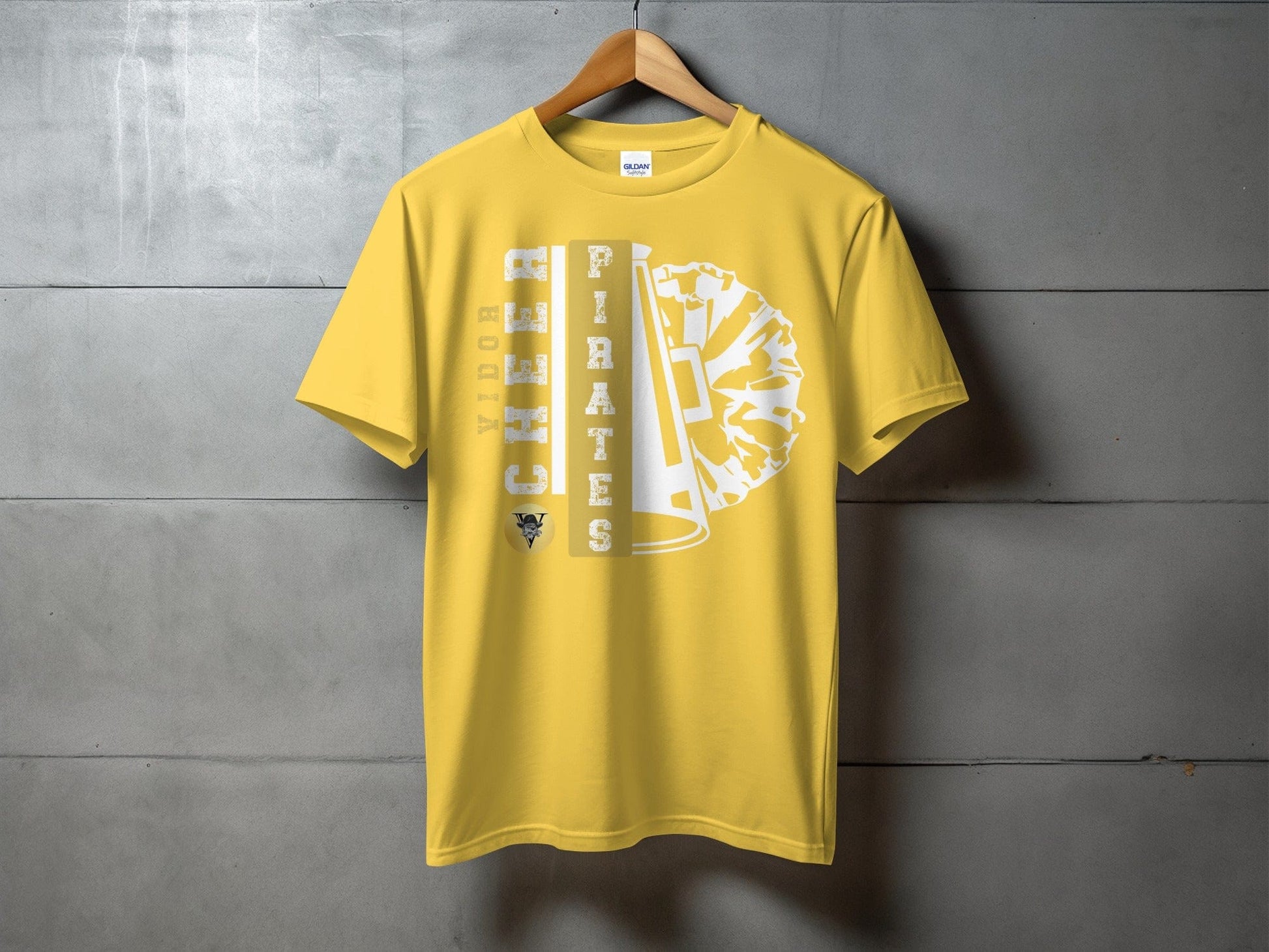Jen Peete Designs Clothing T-shirts Vidor Pirates Cheer School Spirit t-Shirt